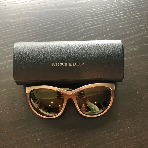 Burberry Accessories - Burberry gold metallic sunglasses